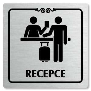 Recepce, 80x80mm, stříbrná, Texas